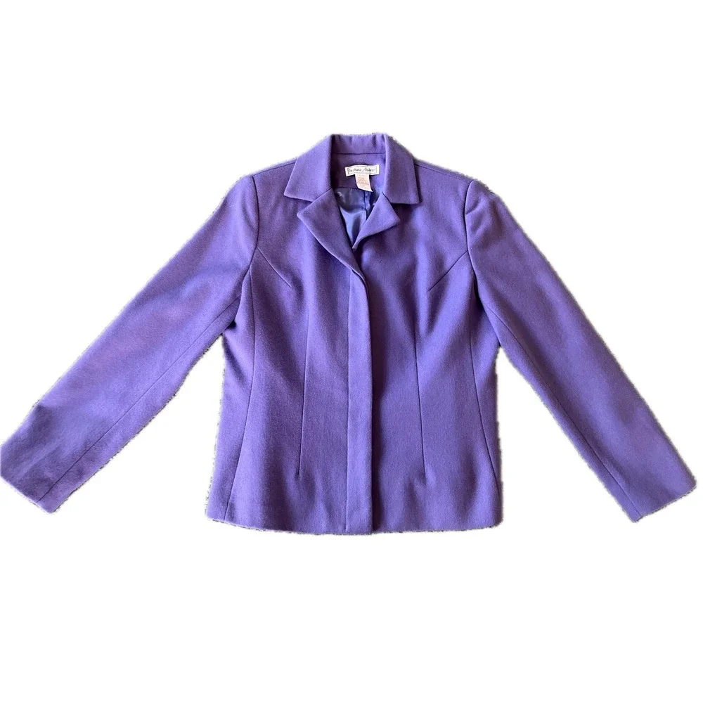 Vintage Violet Purple 100% Wool Blazer Jacket Women Size 10 Vintage Cottagecore